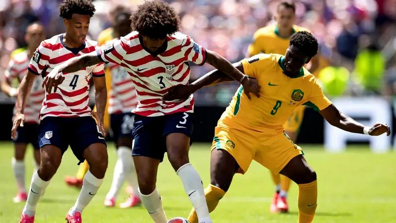 Estados Unidos e Austrália em jogo de Copa do Mundo nesta sexta-feira