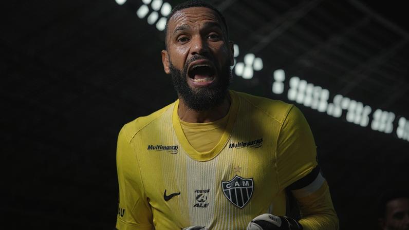 Éverson comemora contra o Ceará (Foto: Pedro Souza / Atlético)