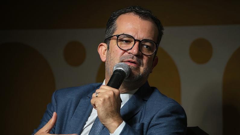 Na imagem, Fábio Rogério Carvalho durante participação na Assembleia Geral Anual da Iata