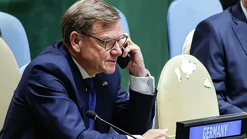 Getty Images German Foreign Minister Johann Wadephul attends a meeting of the UN General Assembly for the election of the non-permanent members of the UN Security Council at the United Nations headquarters in New York City on June 3, 2026