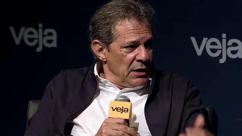 O ex-ministro da Fazenda, Fernando Haddad (PT), durante entrevista ao VEJA Fórum Rumos do Brasil (Reprodução/VEJA)