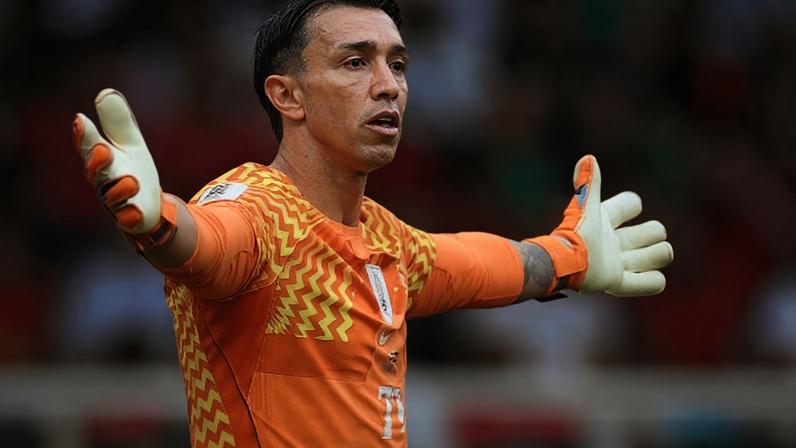 Fernando Muslera durante Uruguai x Espanha na Copa do Mundo