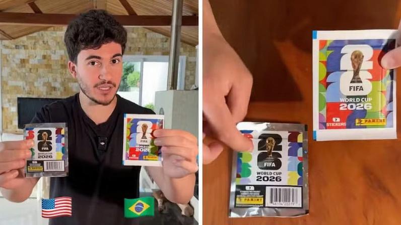 Influenciador compara figurinhas da Copa dos EUA e do Brasil — Foto: Reprodução/Redes sociais