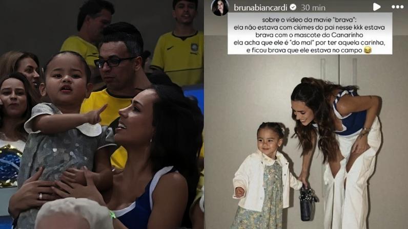 Filha de Neymar se irrita em jogo e Bruna Biancardi explica motivo