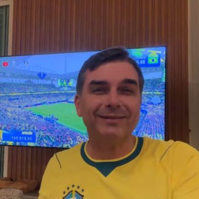 Flávio evita falar de Michelle e mantém bom humor