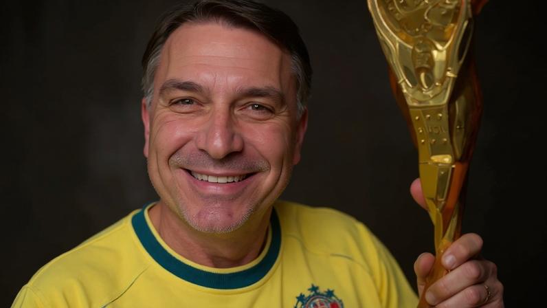 Na imagem, Flávio Bolsonaro em vídeo publicado em suas redes sociais criticando fala de Lula sobre Neymar