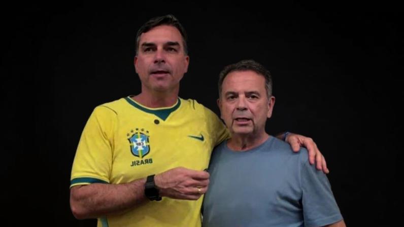 Flávio (esq.) disse que ele e o Rogério Marinho (dir.) estão unidos para derrotar o presidente Luiz Inácio Lula da Silva (PT)
