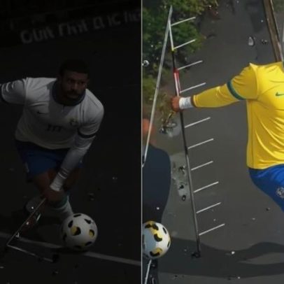Neymar vira pintura gigante de 50 metros em rua do RS