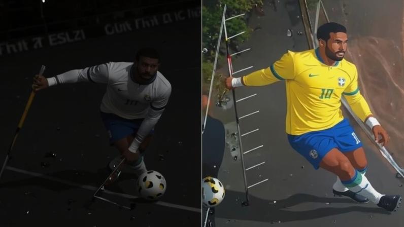 Neymar virou pintura gigante em rua de Novo Hamburgo (RS)