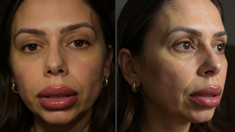 Sandra Mara Antônio teve uma reação alérgica ao fazer o retoque do preenchimento labial