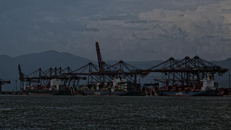 Imagem colorida do Porto de Santos, em São Paulo - Metrópoles