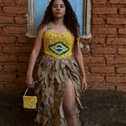 Glória Pires reage a look de milho de influenciadora do TO para torcer pela Copa