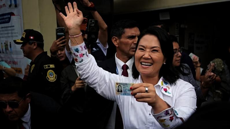 Keiko Fujimori no dia da votação em segundo turno, no último domingo