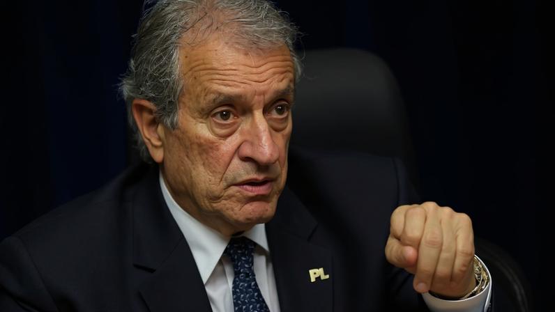 Valdemar: presidente do PL citou apoio a Moro, sem questionamentos de Michelle, para realçar importância do pragmatismo — Foto: Beto Barata