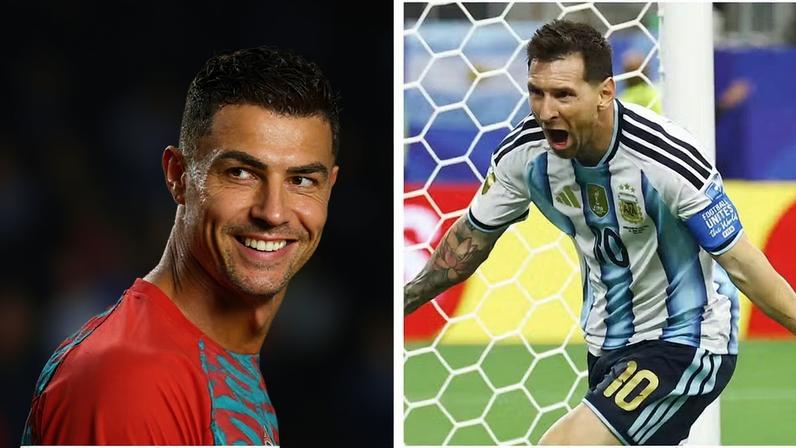 CR7 e Messi jogam seus últimos jogos na fase de grupos neste sábado (27) — Foto: Montagem/g1