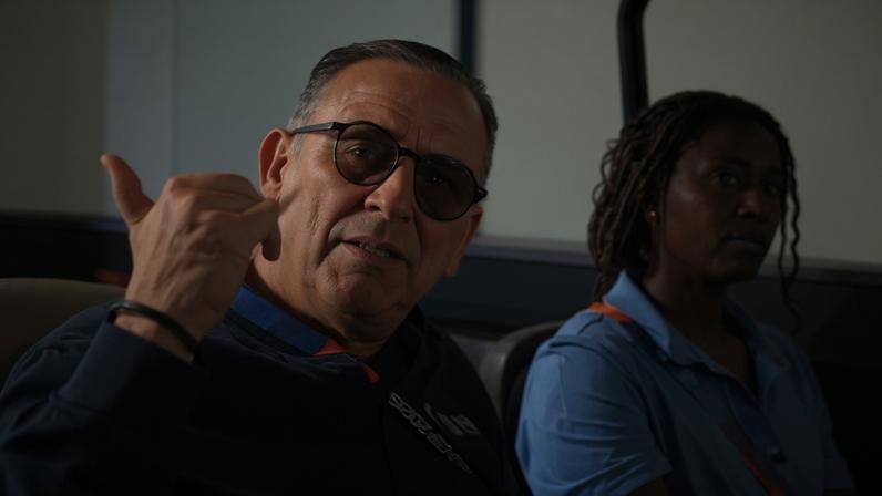 Galvão Bueno nos bastidores da coletiva do Brasil na Filadélfia
