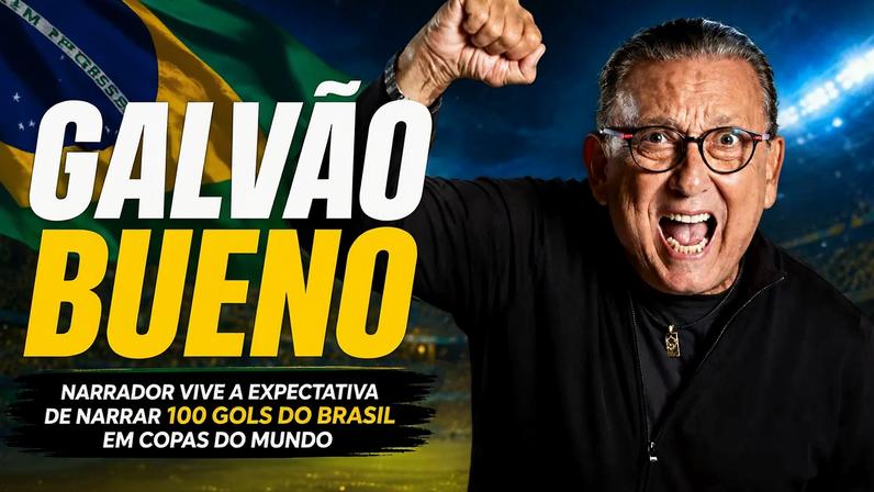 Galvão Bueno vive expectativa de narrar o 100º gol do Brasil em Copas do Mundo