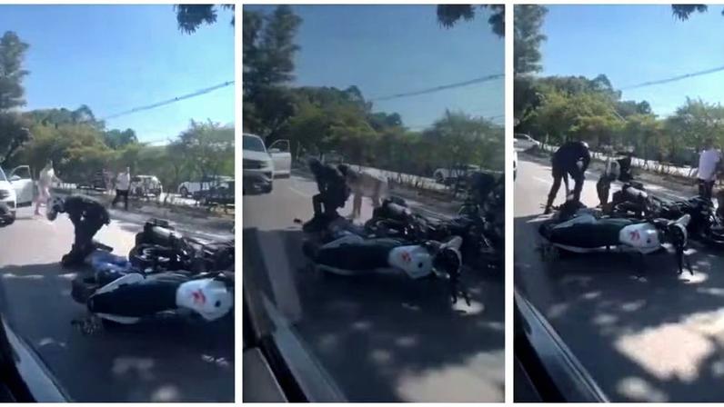 Jovem morre baleado após ser perseguido por guardas civis de São Caetano; câmera flagra homem colocando objeto ao lado de outro suspeito — Foto: Reprodução