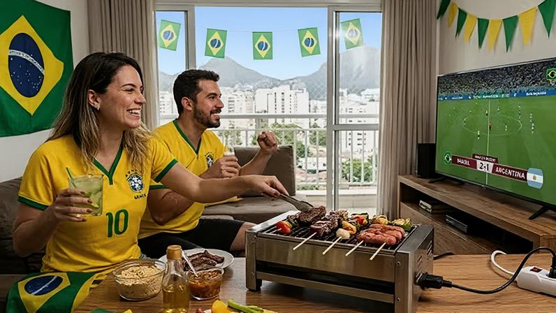 Churrasqueira elétrica pode salvar sua Copa do Mundo com mais praticidade — Foto: Reprodução/Gemini