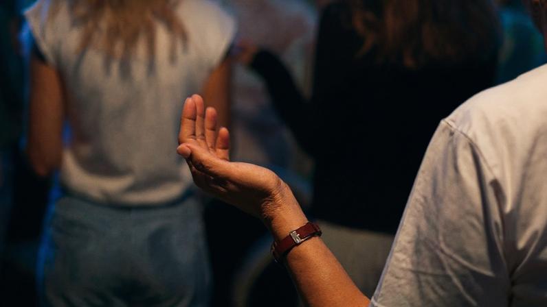 Young people in church.