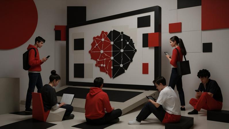 IA na Gen Z: jovens estão desconfiados da tecnologia (Imagem gerada por IA/Exame)