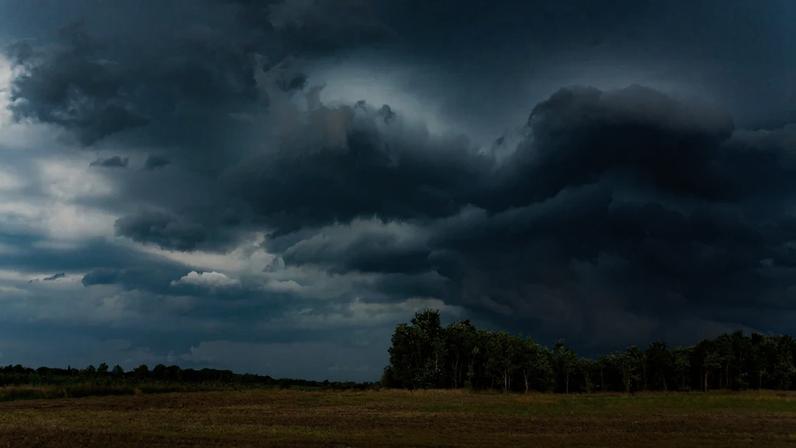 Storm clouds over the field