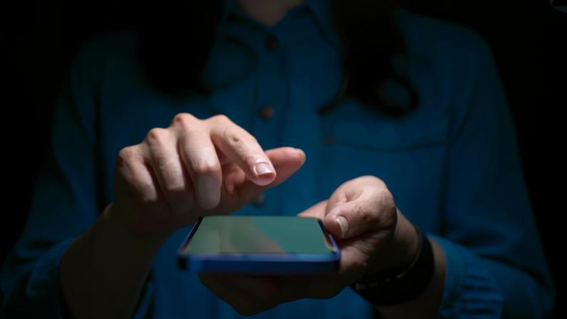 woman using phone