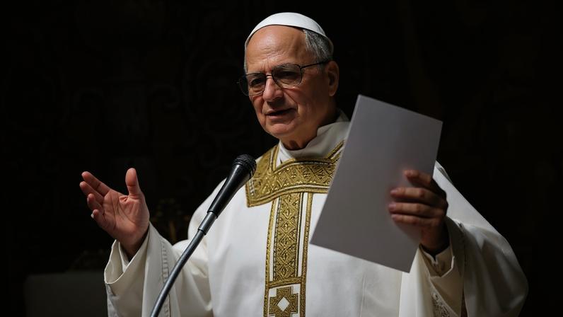 Papa Leão XIV durante missa na Capela Sistina, em 9 de maio de 2025.