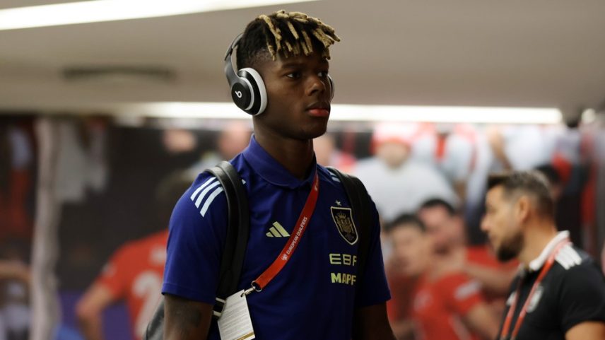 Nico Williams pela Espanha — Foto: Ahmad Mora - UEFA/UEFA via Getty Images