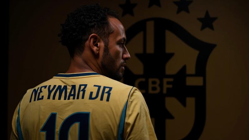 Camisa oficial de Neymar foi anunciado sem o ponto final pelo Brasil — Foto: Getty Images