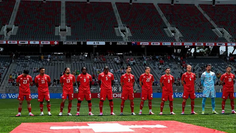 Seleção da Suíça em amistoso contra a Austrália — Foto: Mike Nowak/Getty Images