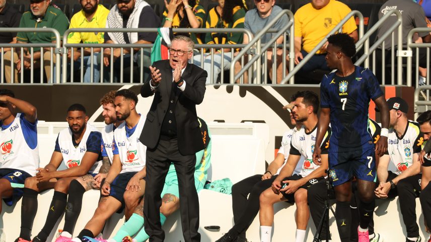 Carlo Ancelotti, em entrevista coletiva depois de Brasil x Egito — Foto: Reprodução/ge tv