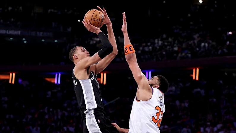 Wembanyama no jogo 3 das finais da NBA — Foto: Getty Images