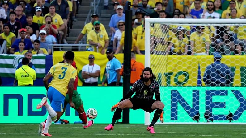 Contra o Marrocos, Brasil foi vazado pelo sexto jogo seguido — Foto: Ulrik Pedersen/NurPhoto via Getty Images