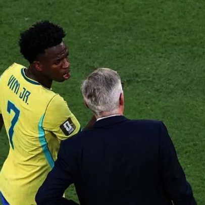 Repercussão internacional do empate Brasil-Marrocos e Vini Jr., diz Ancelotti