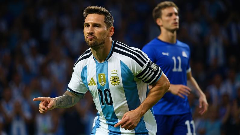 Messi comemora seu gol pela Argentina contra a Islândia — Foto: Getty Images
