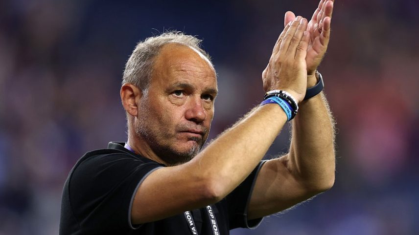 Sébastien Migné, técnico do Haiti na Copa do Mundo 2026 — Foto: Justin Setterfield/Getty Images