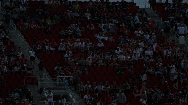 Lugares vazios no jogo Qatar e Suíça em São Francisco, nos Estados Unidos, durante a Copa do Mundo 2026