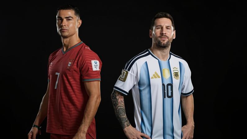 Cristiano Ronaldo, de Portugal, e Lionel Messi, da Argentina