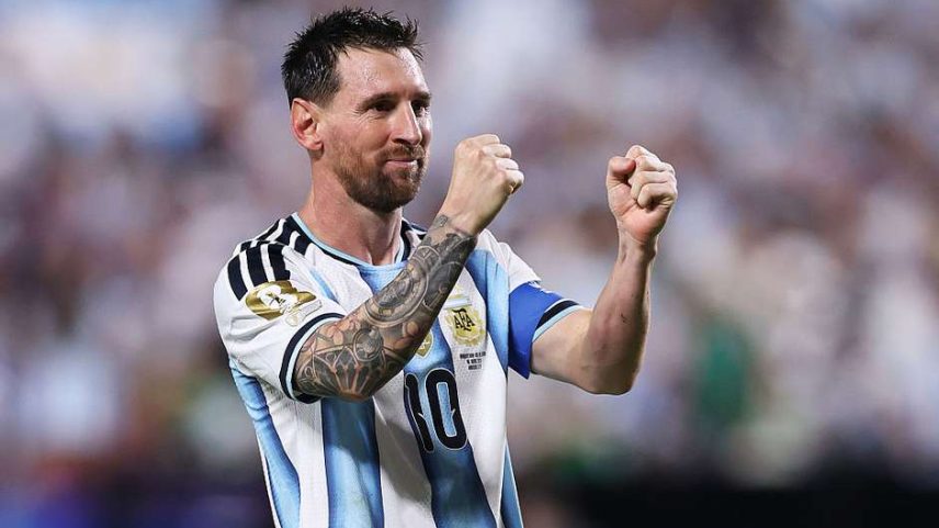 Lionel Messi comemora gol pela Argentina contra a Áustria na Copa do Mundo de 2026