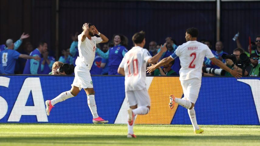 Saibari abre o placar para o Marrocos com 1 minuto de jogo — Foto: Buda Mendes/Getty Images