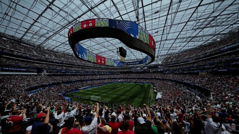 Jogo da Bélgica contra o Irã no SoFi Stadium, durante a Copa do Mundo 2026 — Foto: Joe Scarnici - FIFA/FIFA via Getty Images