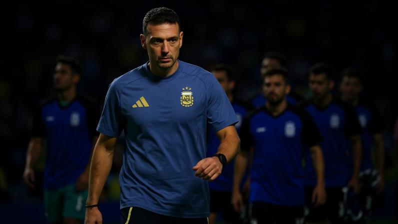 Scaloni depois da partida entre Jordânia e Argentina — Foto: Getty Images