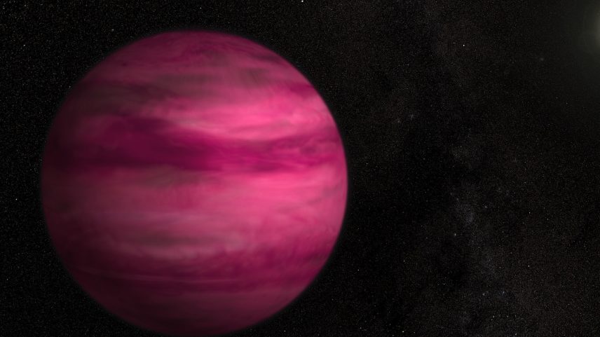 O exoplaneta GJ 504b tem cerca de quatro vezes a massa de Júpiter. Planeta rosa. Metrópoles