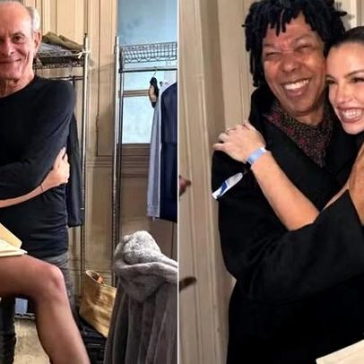 Alice Wegmann homenageia Ney Matogrosso e Djavan nos bastidores da premiação