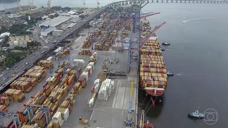 US$ 15 bilhões é o volume das exportações que pode ser afetado caso tarifa de 25% seja aplicada, segundo a Câmara Americana de Comércio para o Brasil — Foto: Jornal Nacional/ Reprodução