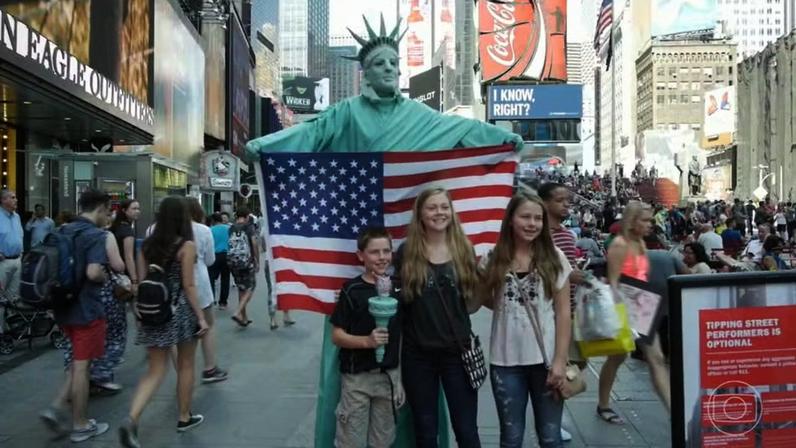 Estados Unidos registram queda no número de turistas durante governo Trump — Foto: Jornal Nacional/ Reprodução