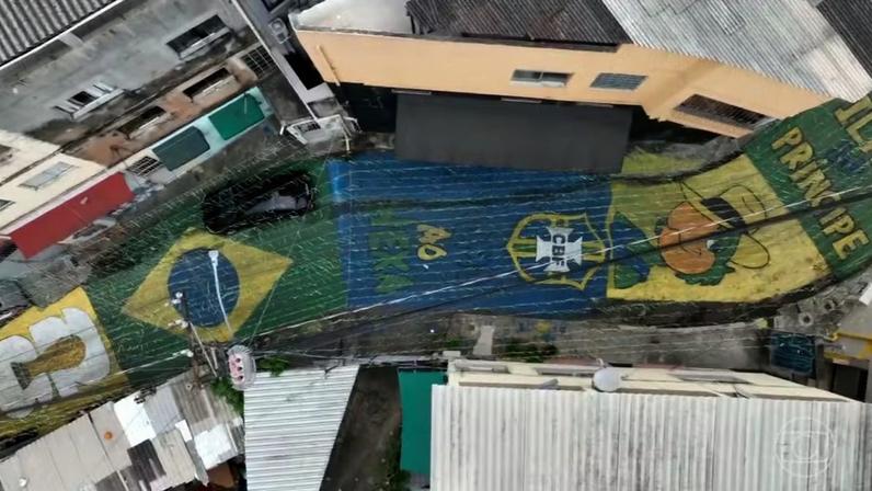 Clima de Copa: criatividade e amor pela Seleção colorem ruas do Brasil — Foto: Jornal Nacional/ Reprodução