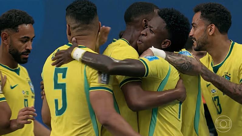 Veja os personagens da vitória do Brasil sobre a Escócia na Copa do Mundo — Foto: Jornal Nacional/ Reprodução