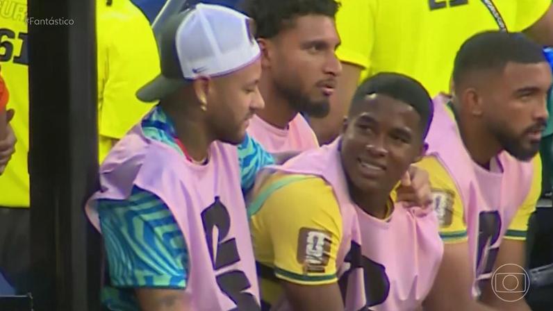Conselho de Neymar, atenção de Vini Jr. e desabafo de Endrick: leitura labial revela o que jogadores disseram durante Brasil x Marrocos — Foto: Reprodução/TV Globo